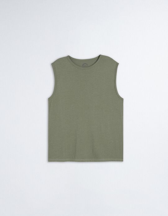 Comprar Online Sleeveless Basic T-shirt, Men, Green