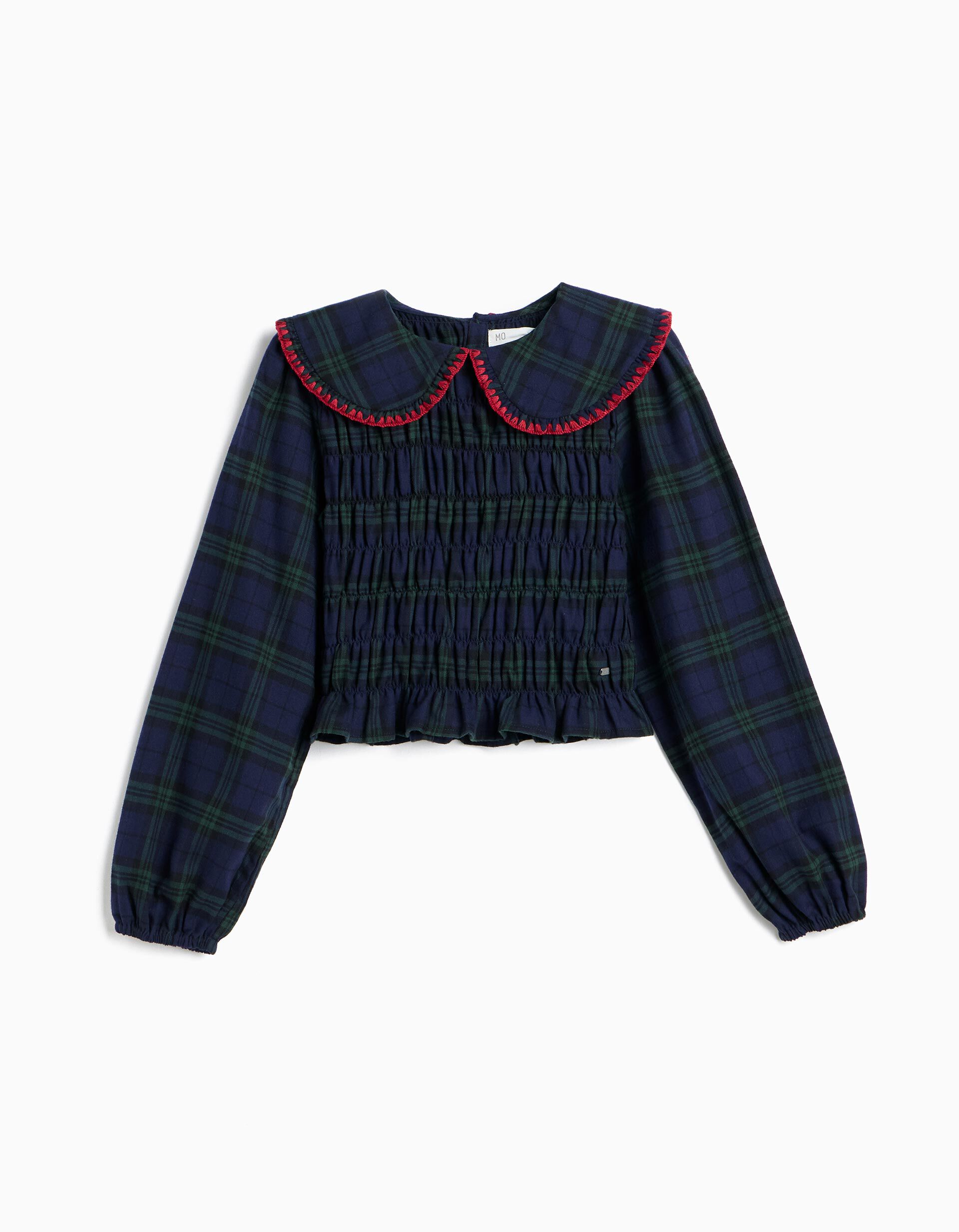 Blusa Smock, Menina, Verde Escuro