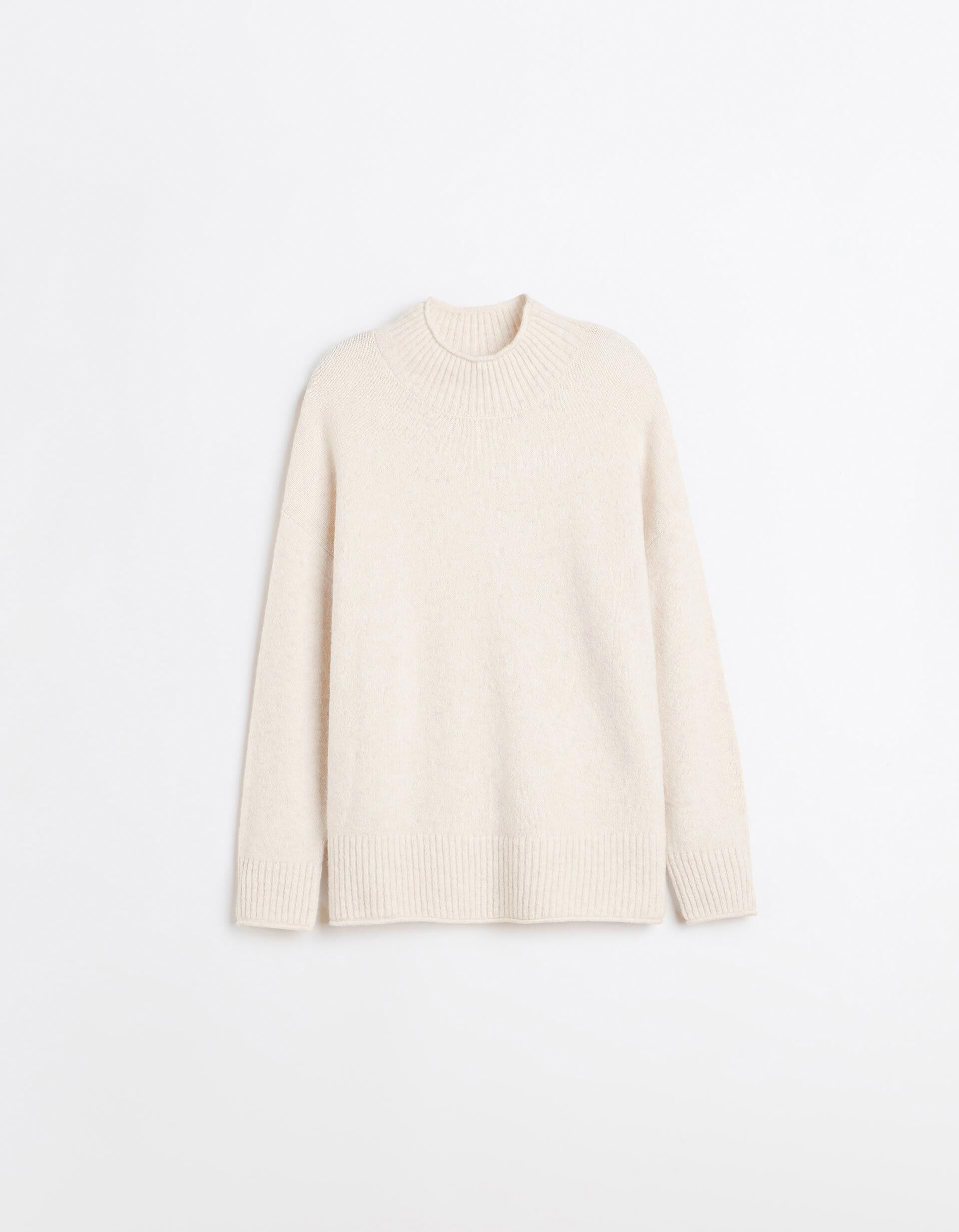 Comprar Online Camisola Em Mistura De L&atilde; E Alpaca, Mulher, Bege Claro