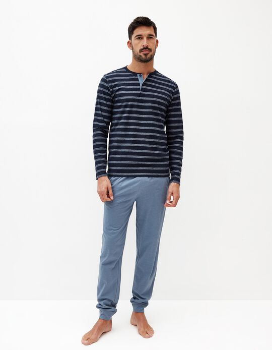 Comprar Online Pijama Riscas, Homem, Azul Escuro