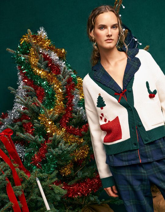 Comprar Online Casaco De Malha De Natal, Mulher, Cru