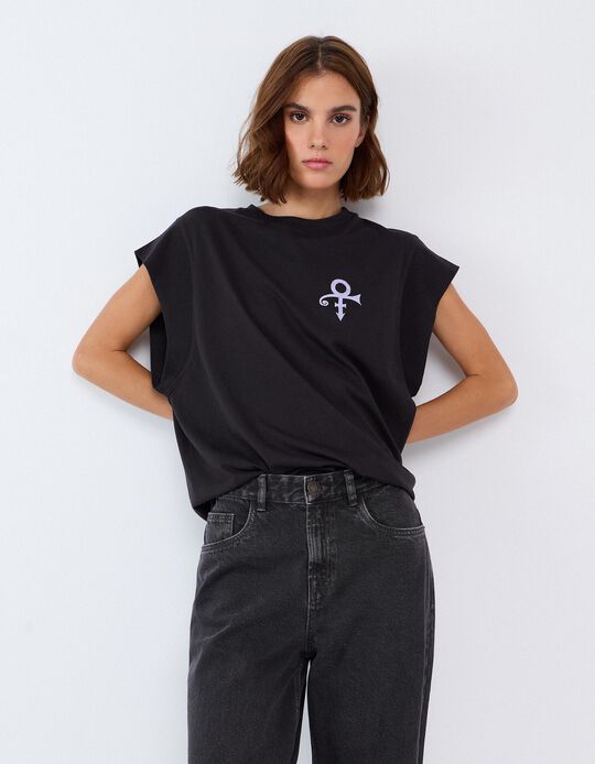 Comprar Online T-shirt 'Purple Rain', Mulher, Cinzento Escuro