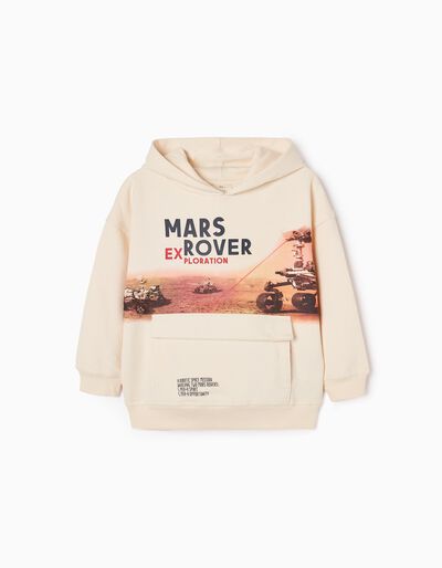 Cotton Sweatshirt for Boys 'Mars Rover', Beige
