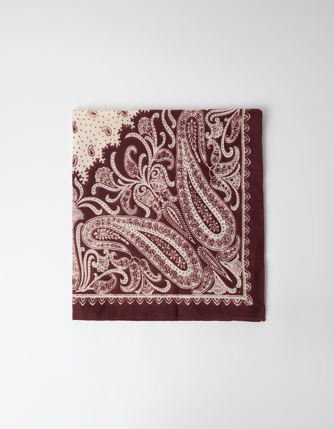 Len&ccedil;o Estampado Paisley, Mulher, Vermelho Escuro