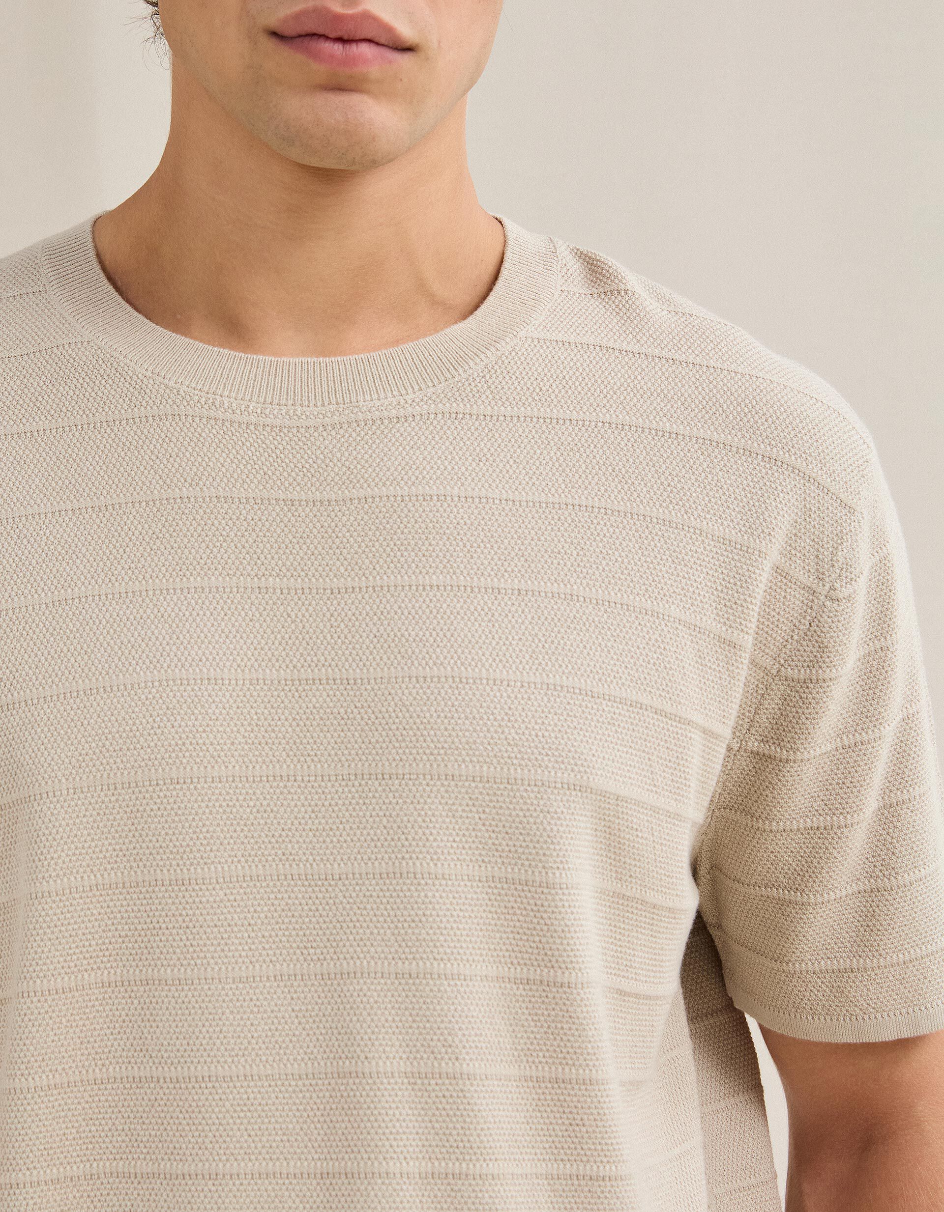 Comprar Online T-shirt Em Malha Tricotada, Homem, Bege