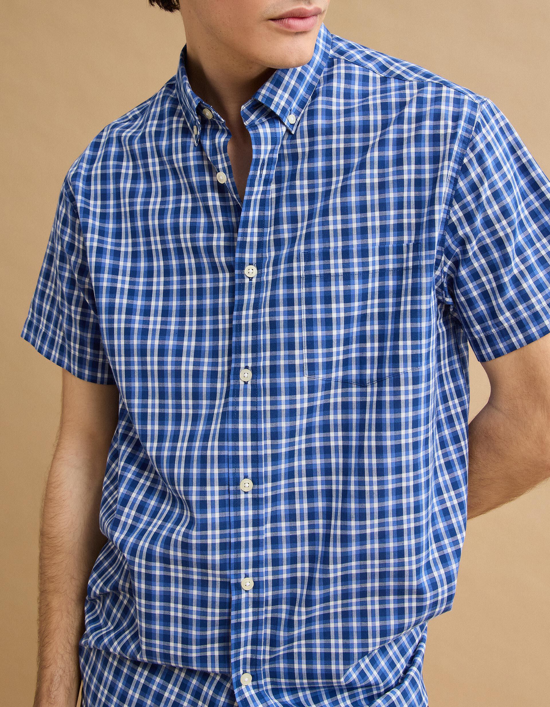 Comprar Online Camisa Manga Curta, Homem, Azul Escuro