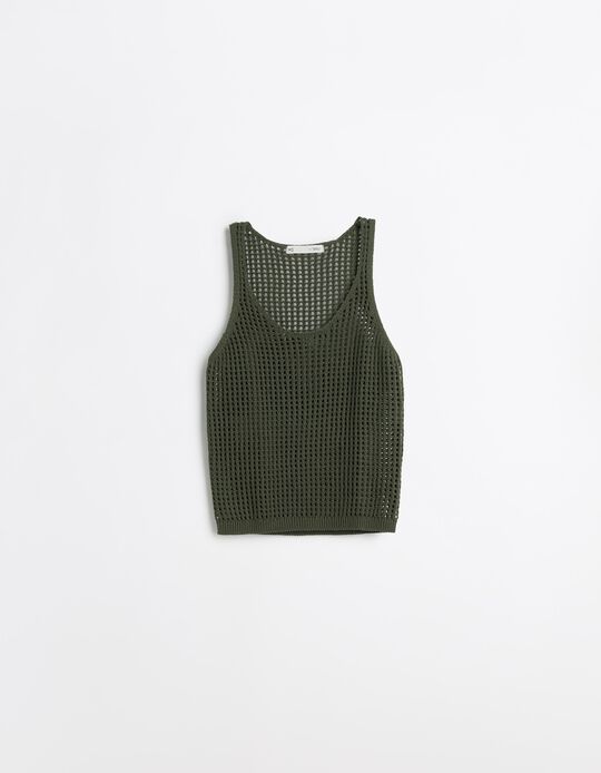 Comprar Online Top de Malha Crochet, Mulher, Verde