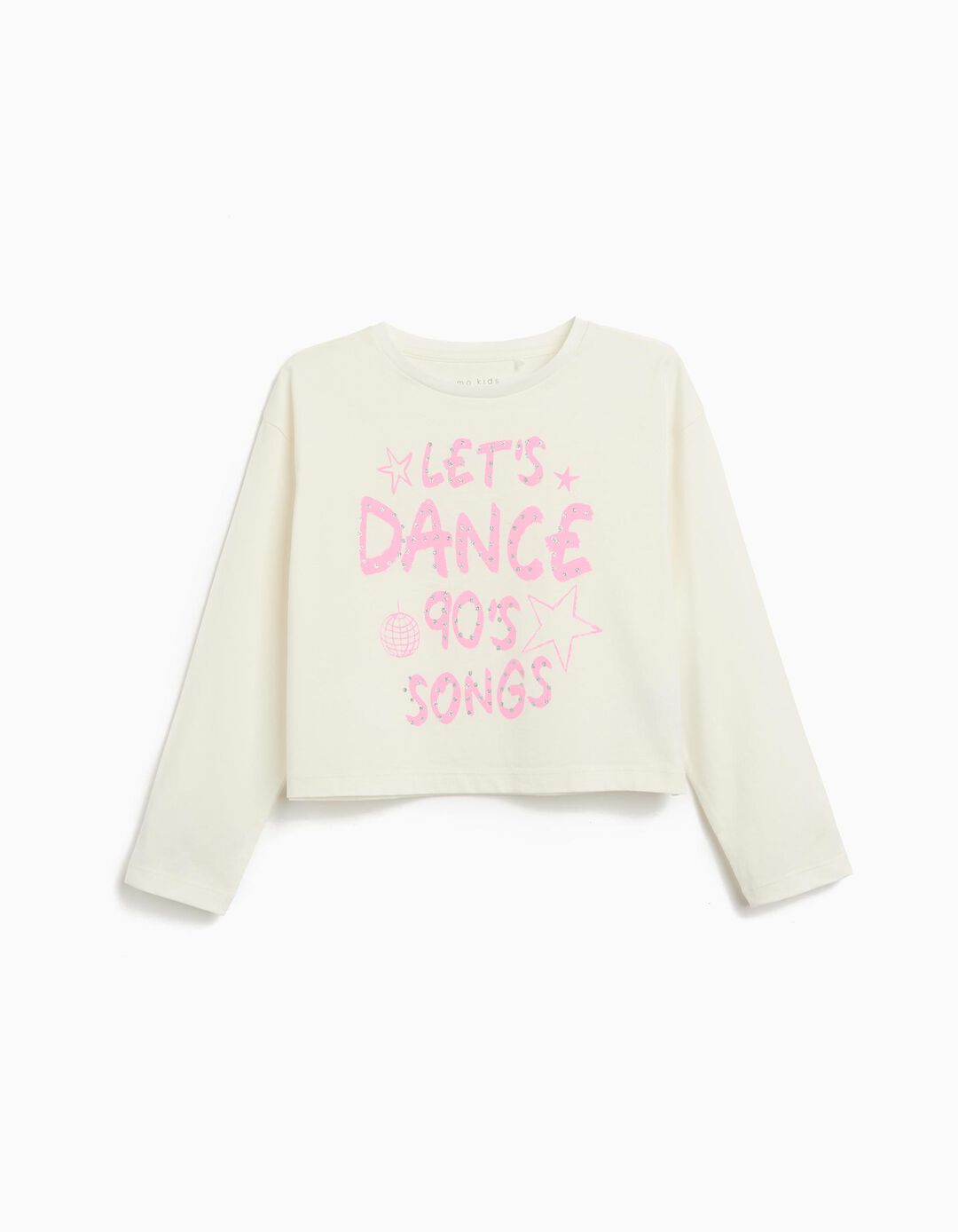 T-shirt de Manga Comprida, Menina, Branco