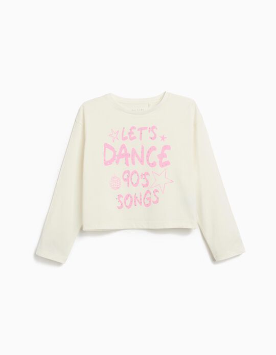 Comprar Online T-shirt de Manga Comprida, Menina, Branco