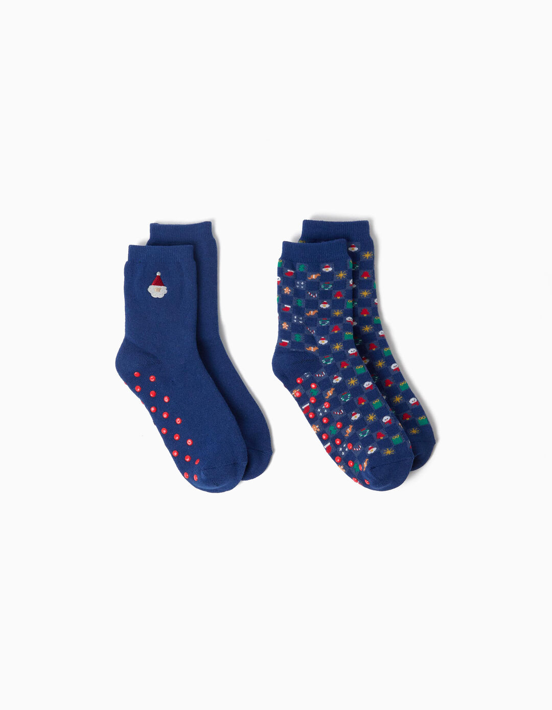 Pack 2 Pares De Meias Natal, Menino, Azul Escuro