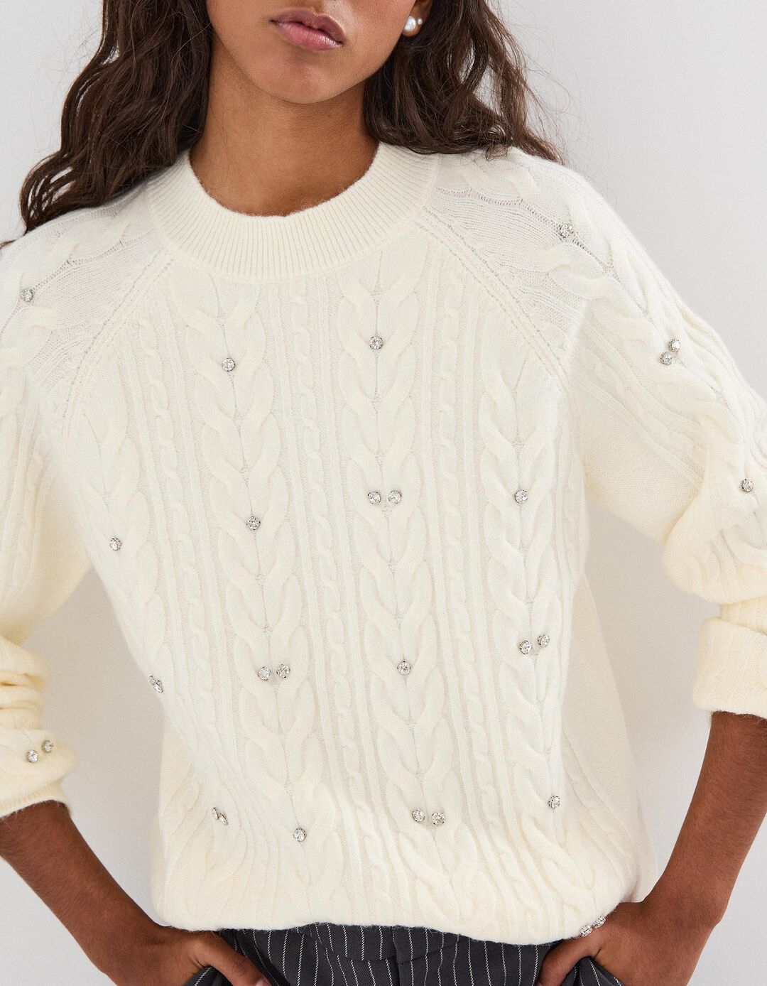 Camisola de Malha, Mulher, Bege Claro