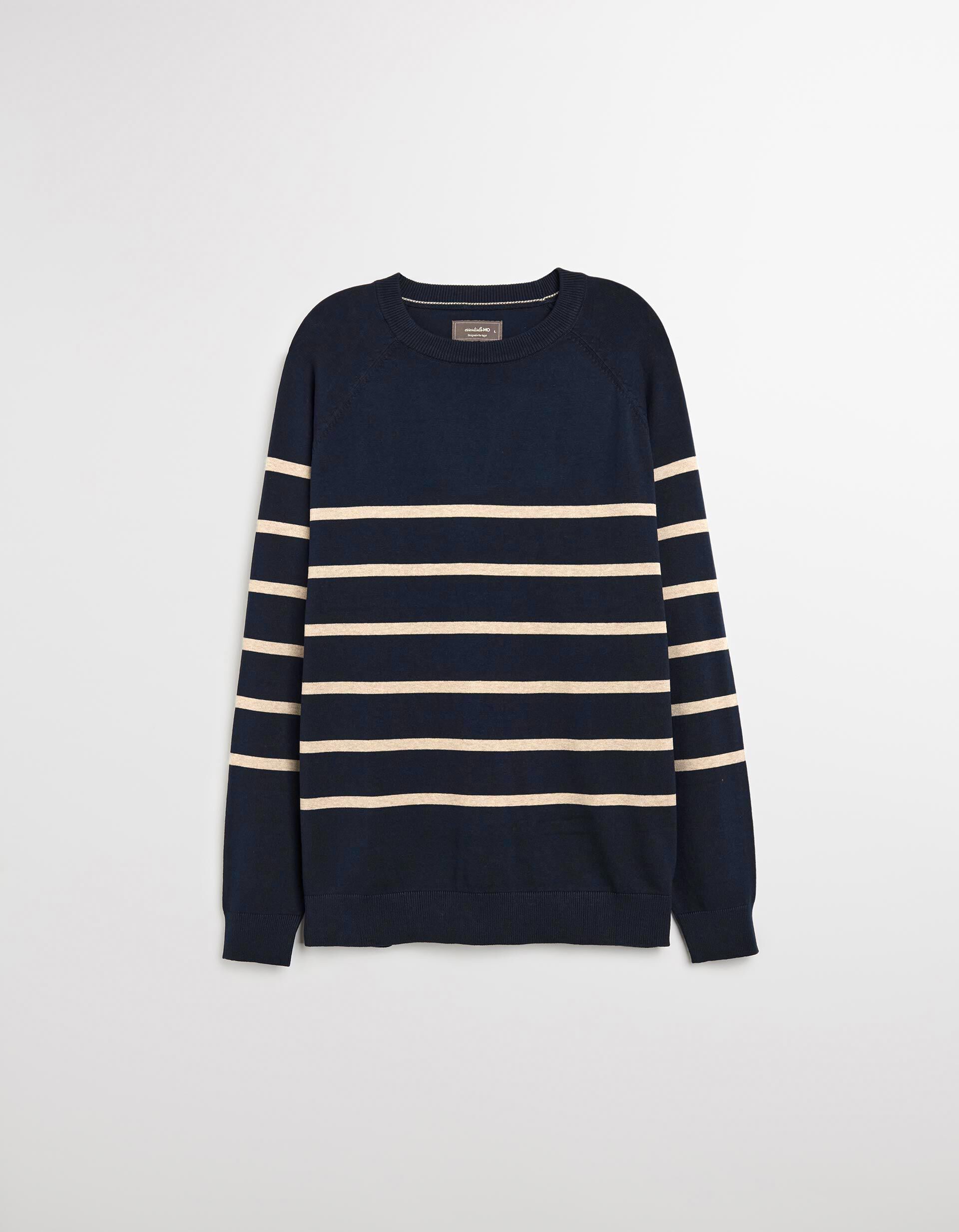 Comprar Online Camisola de Malha Riscas, Homem, Azul Escuro