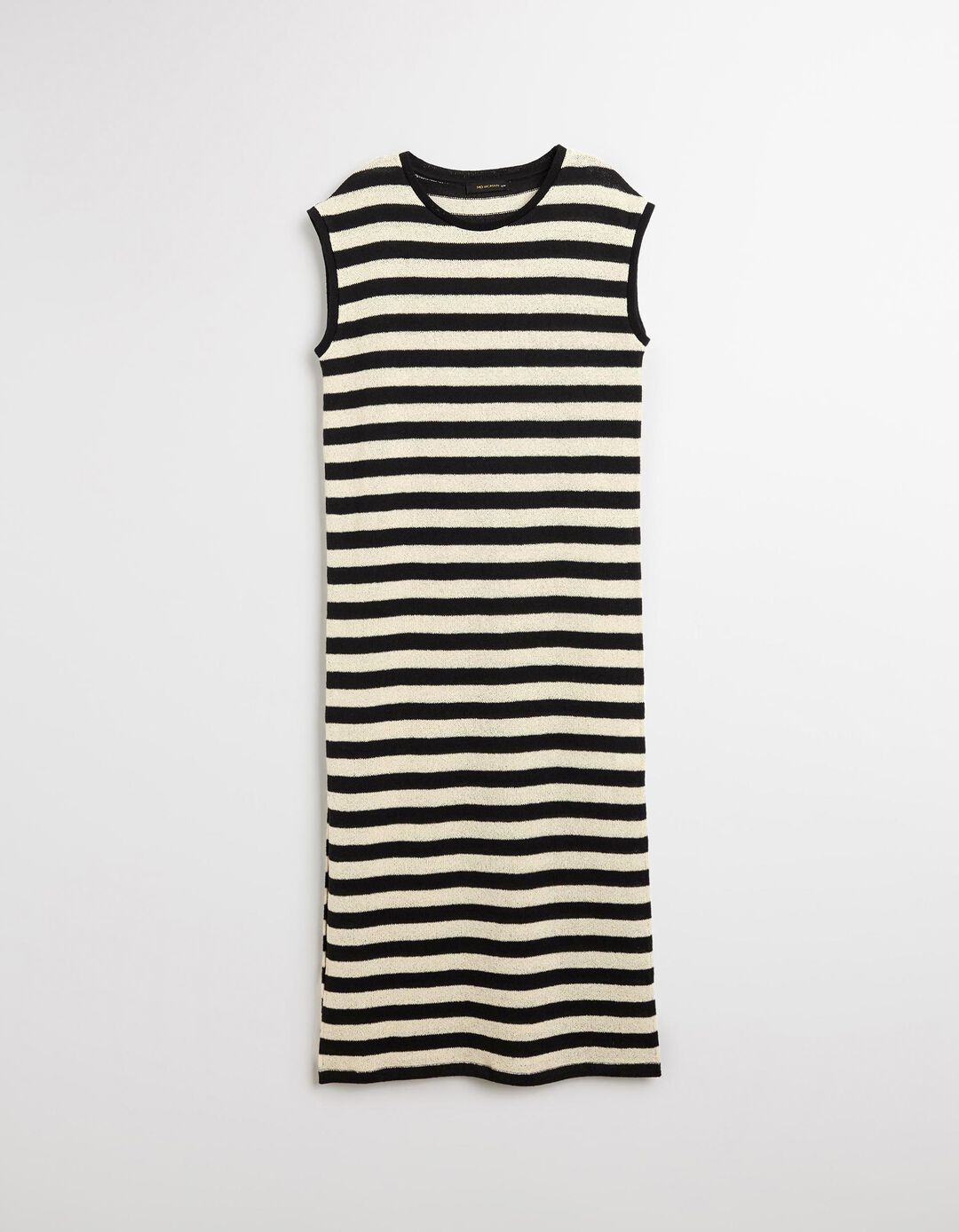 Vestido Comprido de Riscas, Mulher, Bege Claro