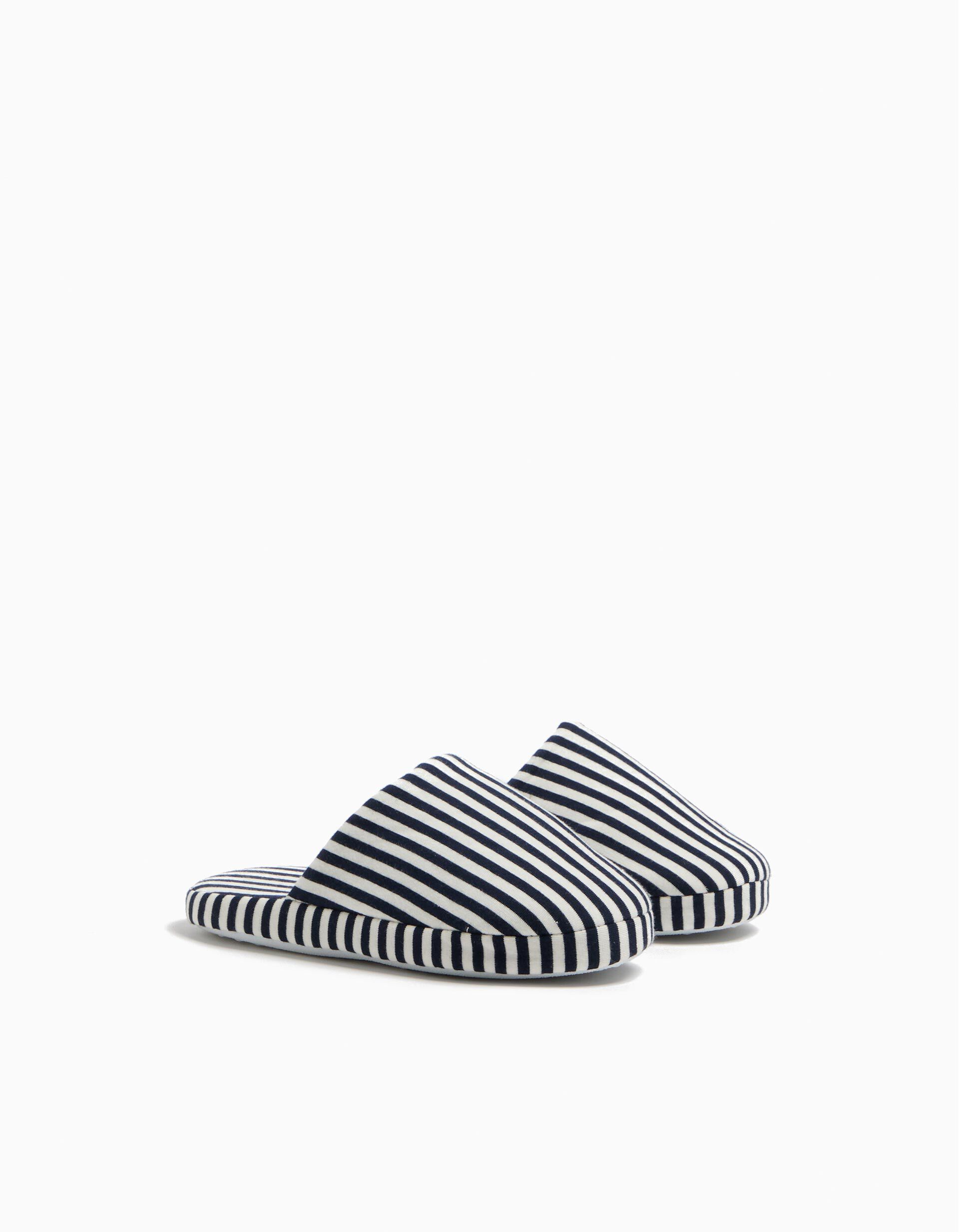 Comprar Online Chinelos de Quarto Riscas, Menino, Azul Escuro