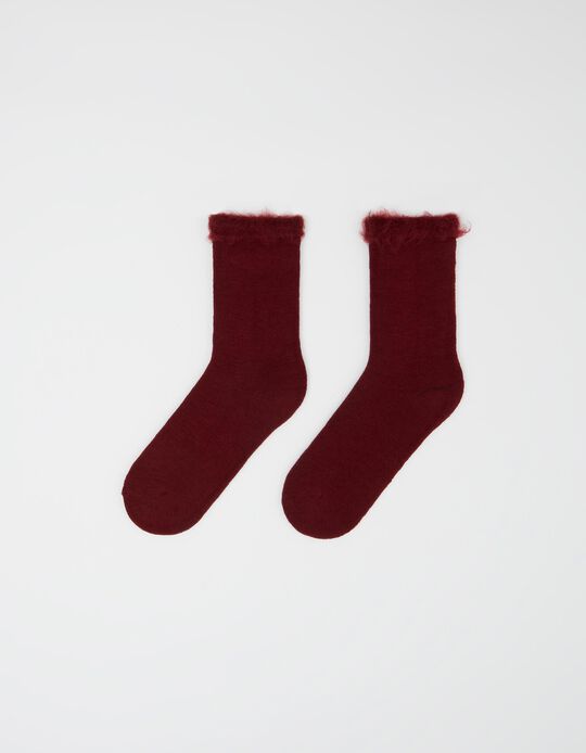 Warm Socks, Women, Dark Red