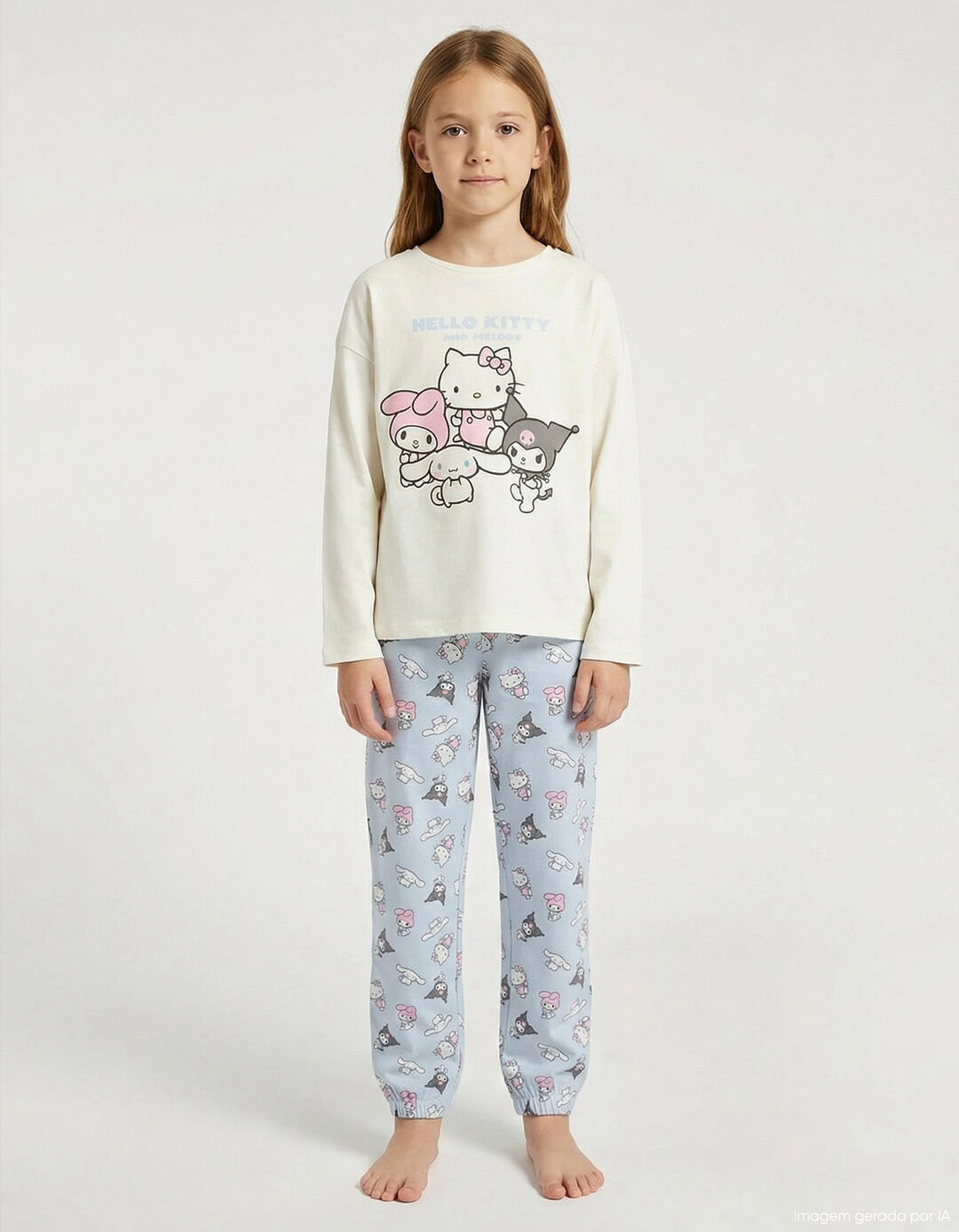 Pijama 'Hello Kitty', Menina, Branco