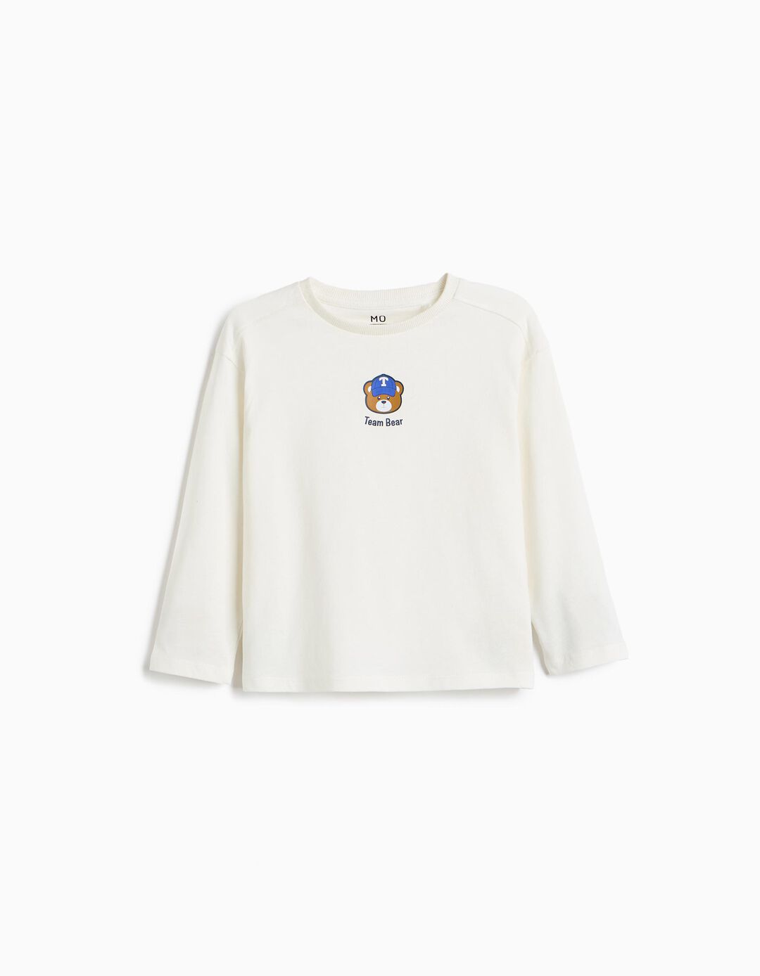 T-shirt Manga Comprida, Menino, Branco