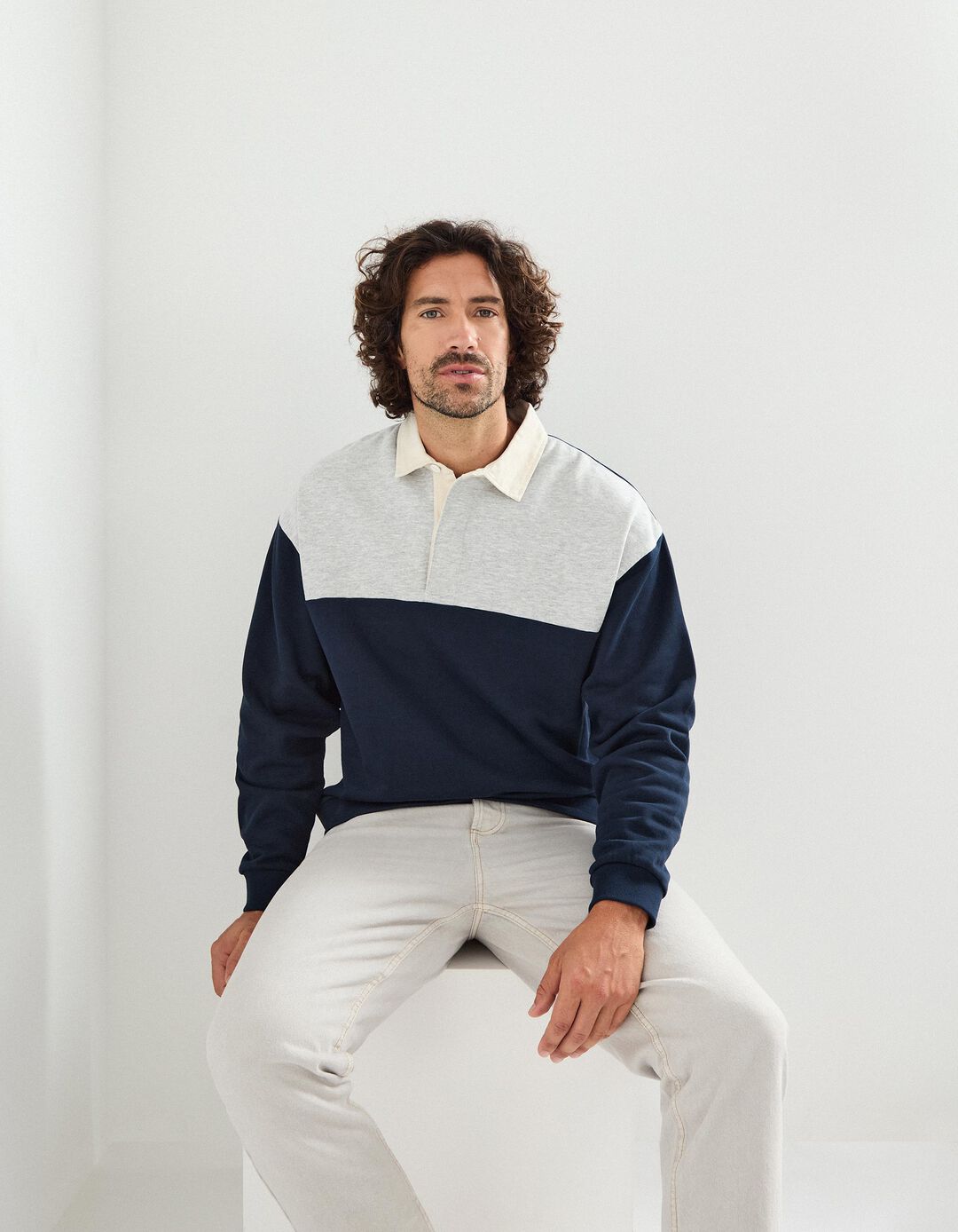 Polo Felpa, Homem, Azul Escuro