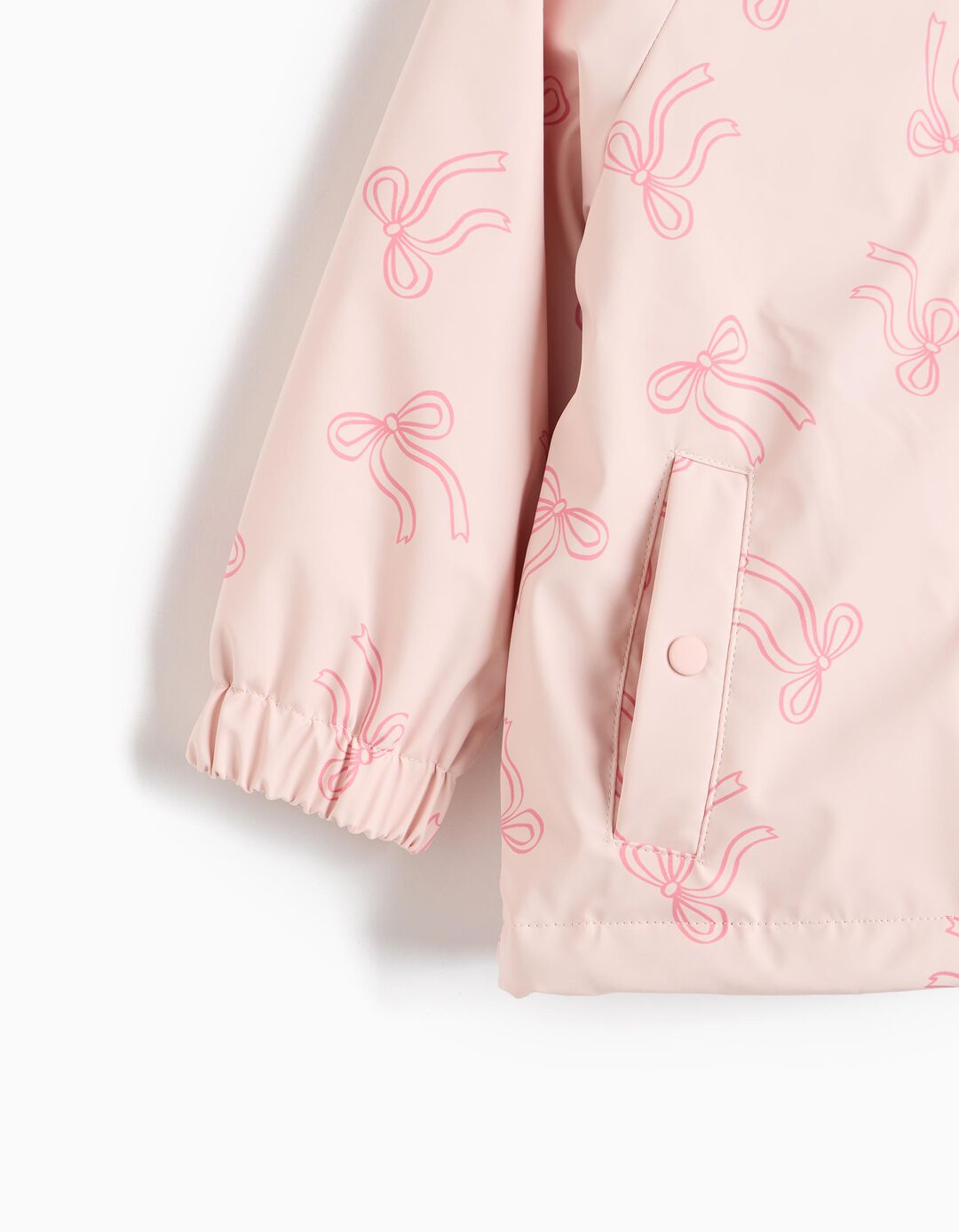 Parka Imperme&aacute;vel Com Capuz, Menina, Rosa Claro