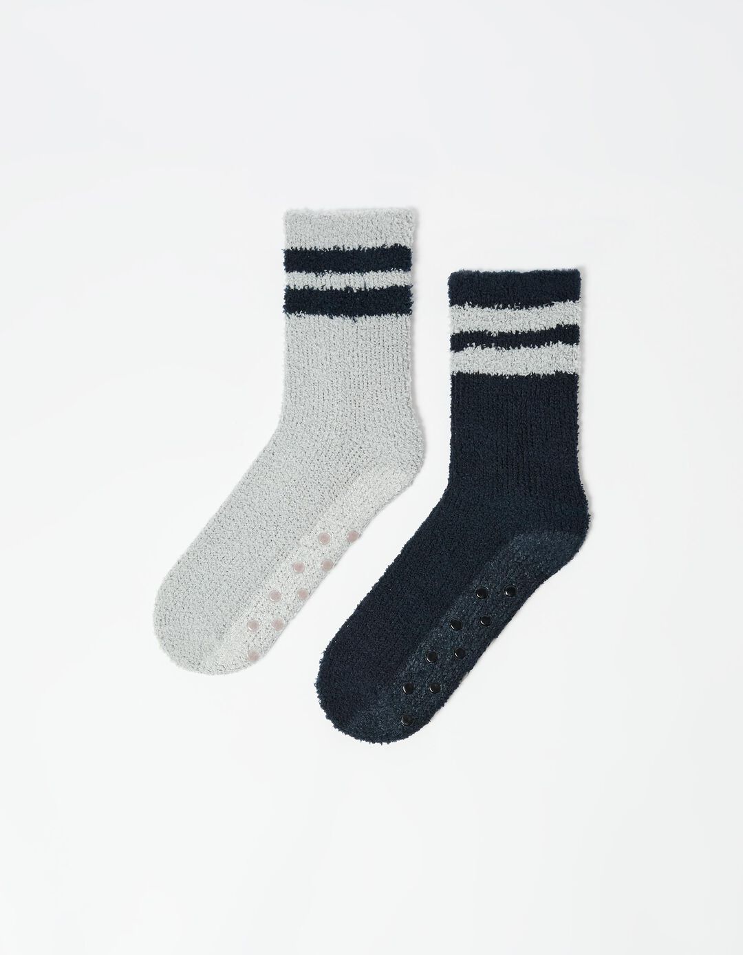 Pack 2 Pares de Meias Antiderrapantes, Homem, Cinzento