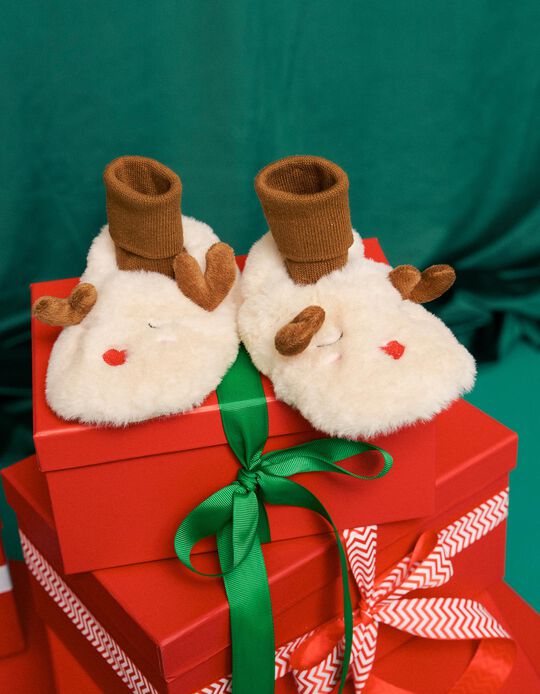 Comprar Online Pantufas De Natal, Menino, Bege