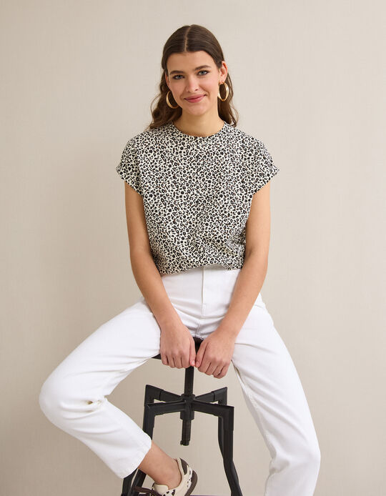 Comprar Online T-shirt Animal Print, Mulher, Preto