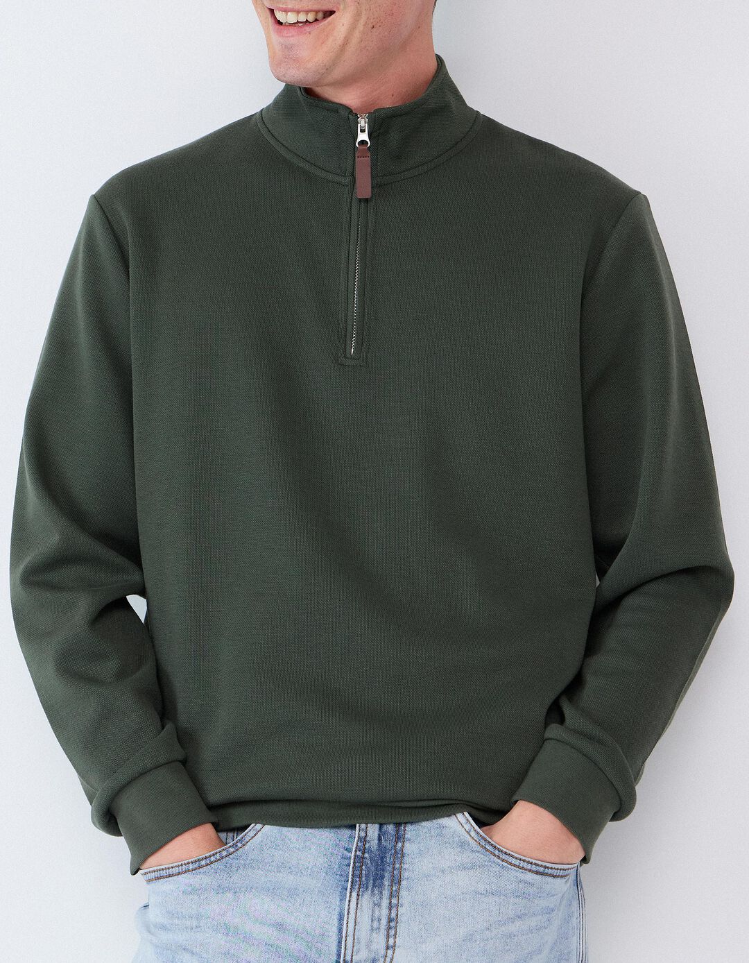 Camisola Com Gola, Homem, Verde Escuro