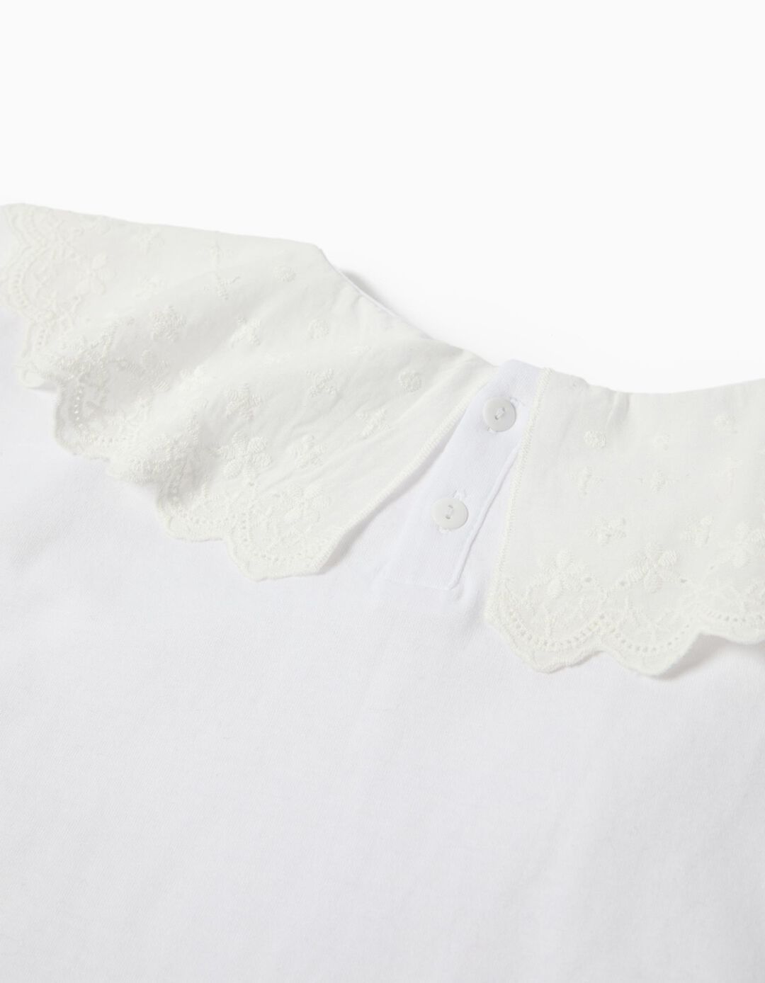 T-shirt Manga Comprida, Menina, Branco