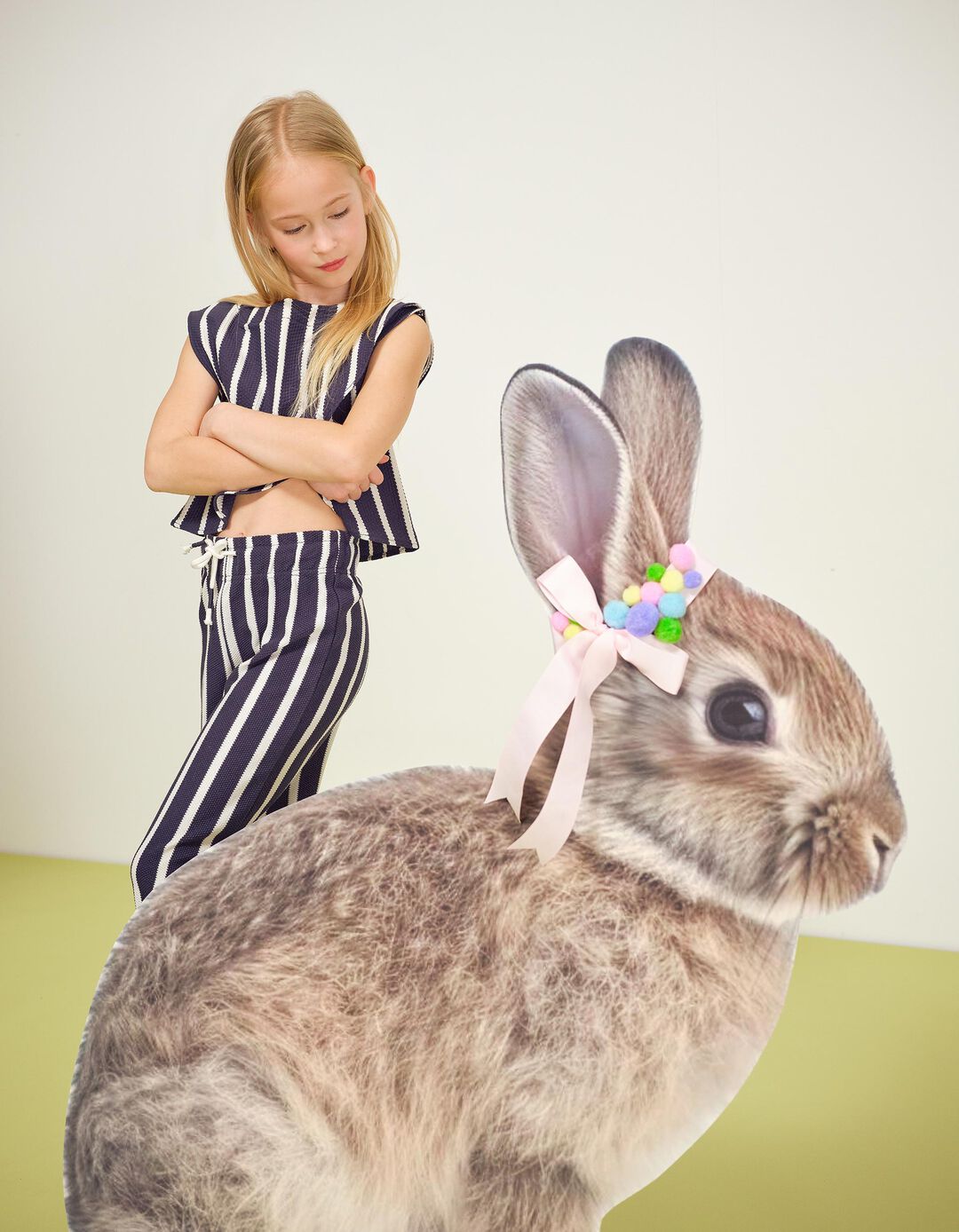 Cal&ccedil;as Riscas, Menina, Azul Escuro
