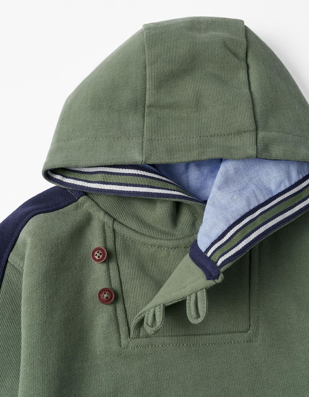 Hooded Cotton Jumper for Boys, Green