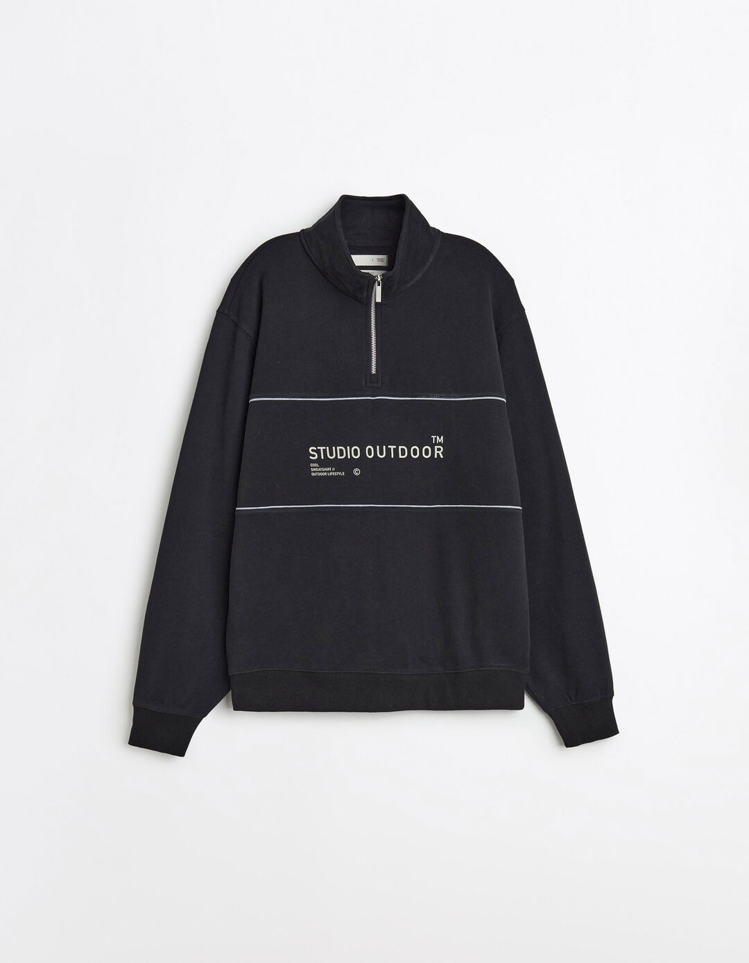 Sweatshirt com Fecho, Homem, Preto