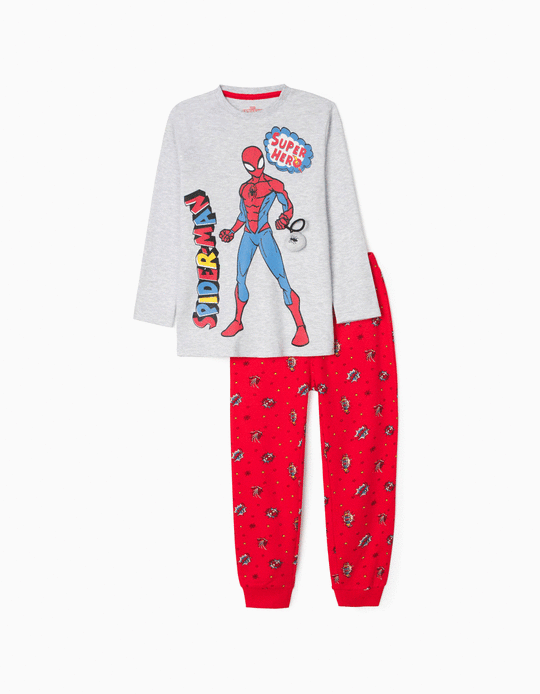 Long Sleeve Pyjamas for Boys 'Spider-Man', Grey/Red