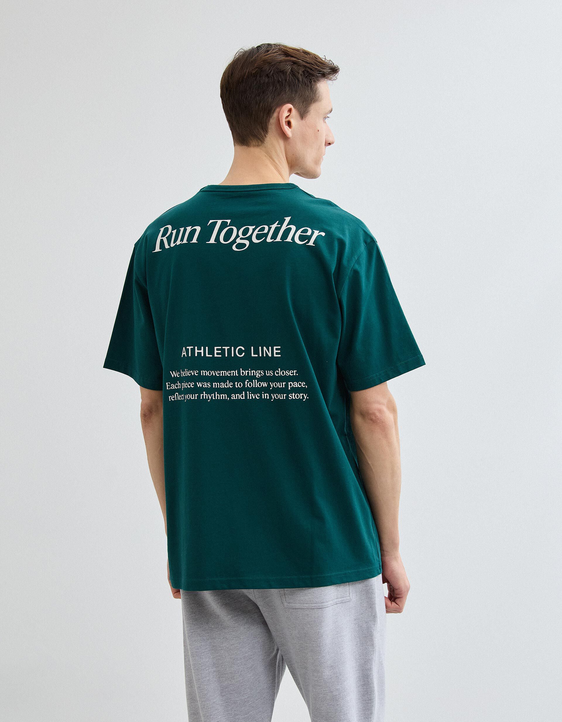 Comprar Online T-shirt Heavy Jersey Estampada, Homem, Verde Escuro