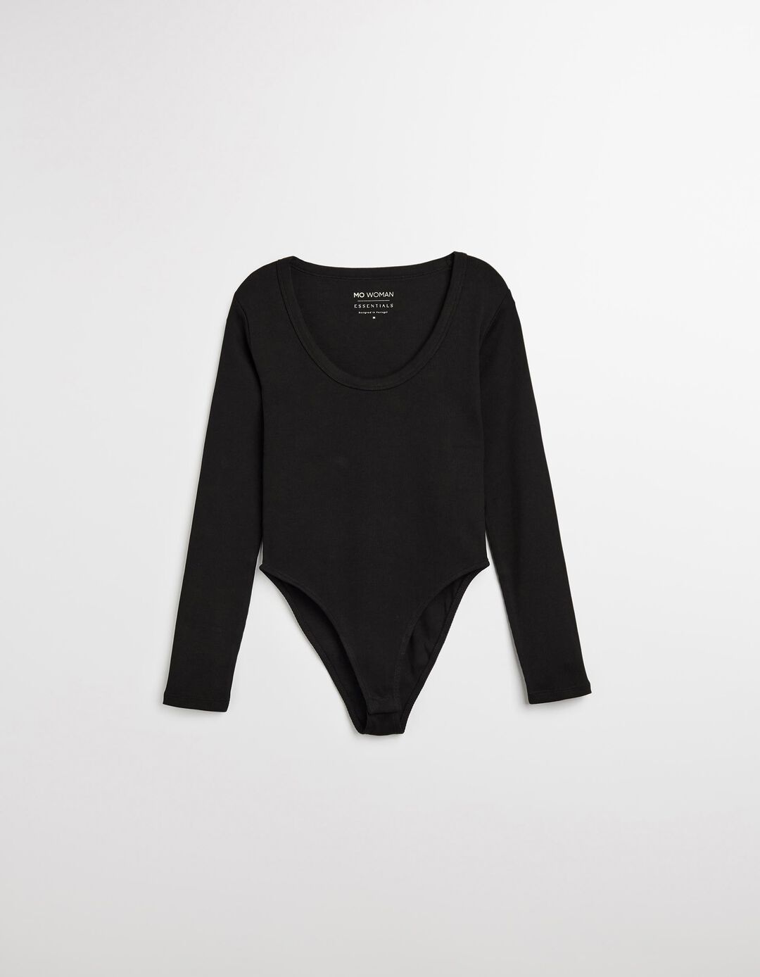 Body de Manga Comprida, Mulher, Preto