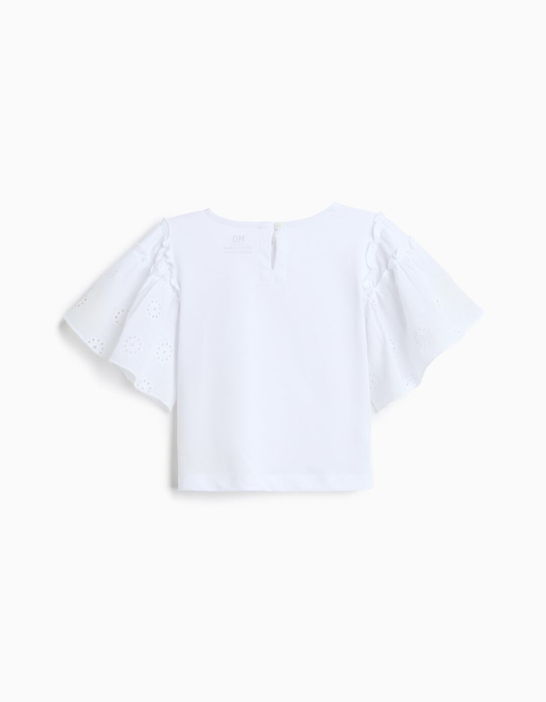 T-shirt Manga Curta, Menina, Branco