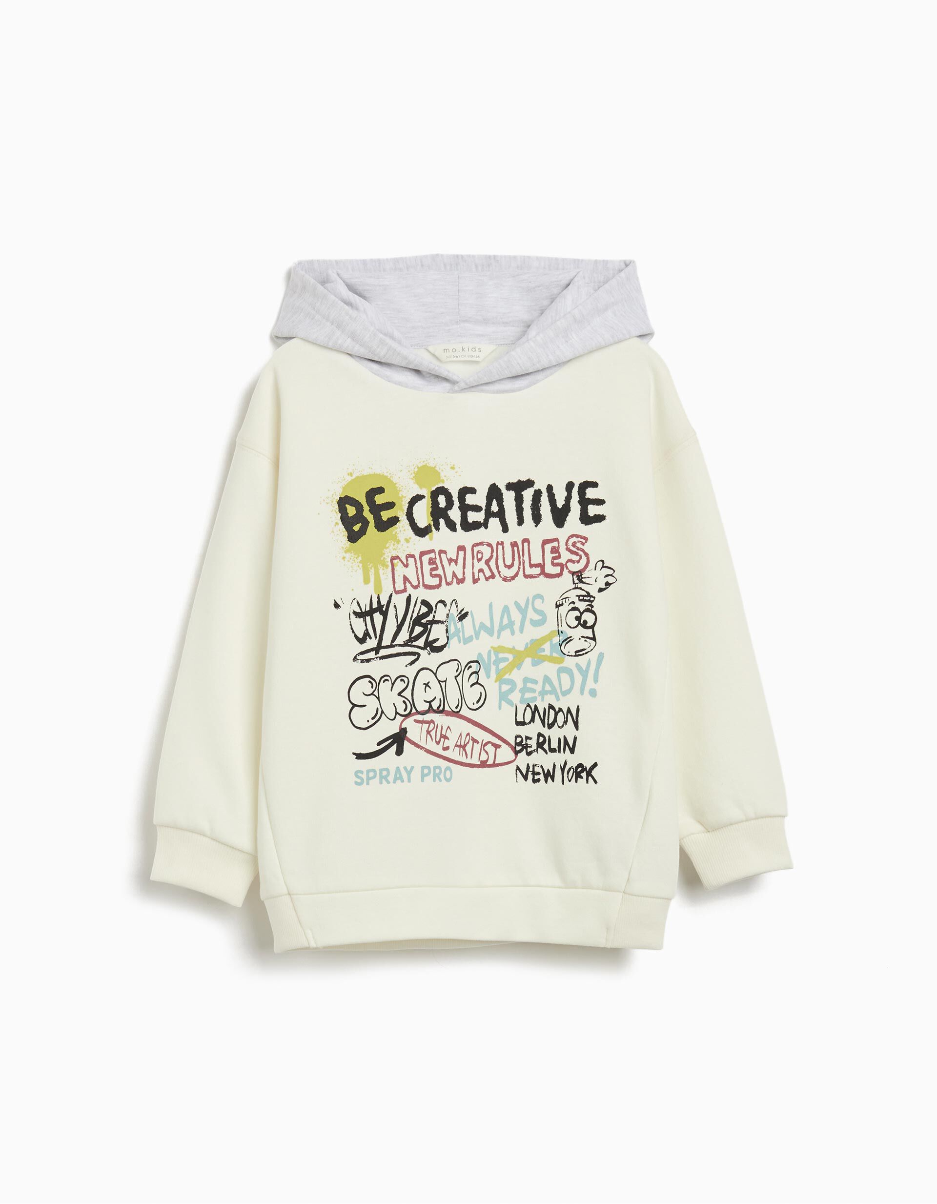 Comprar Online Sweatshirt com Capuz, Menino, Branco