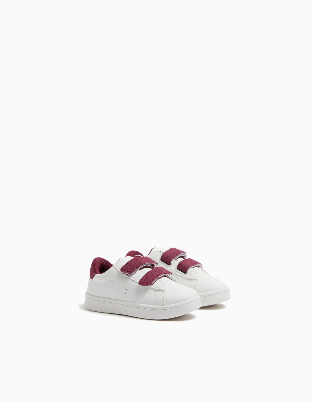 Sapatilhas Contraste Velcros, Bebé, Vermelho Escuro