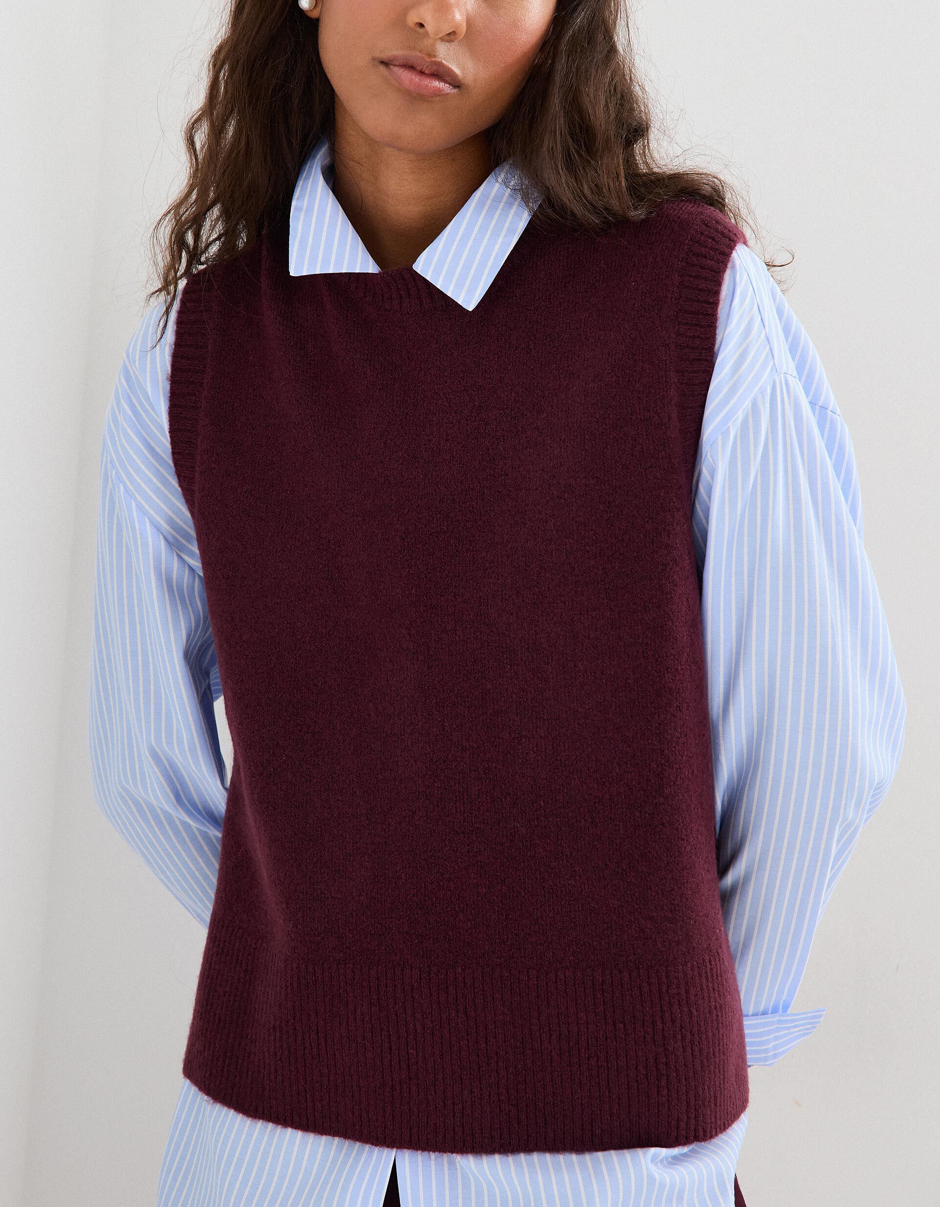 Comprar Online Colete de Malha, Mulher, Vermelho Escuro