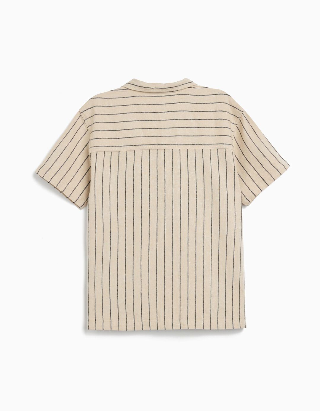 Camisa com Linho, Menino, Bege Claro
