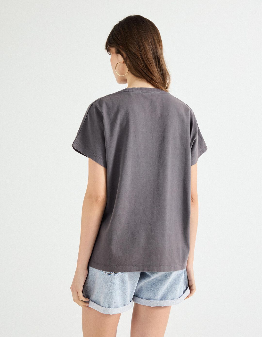 T-shirt, Mulher, Cinzento
