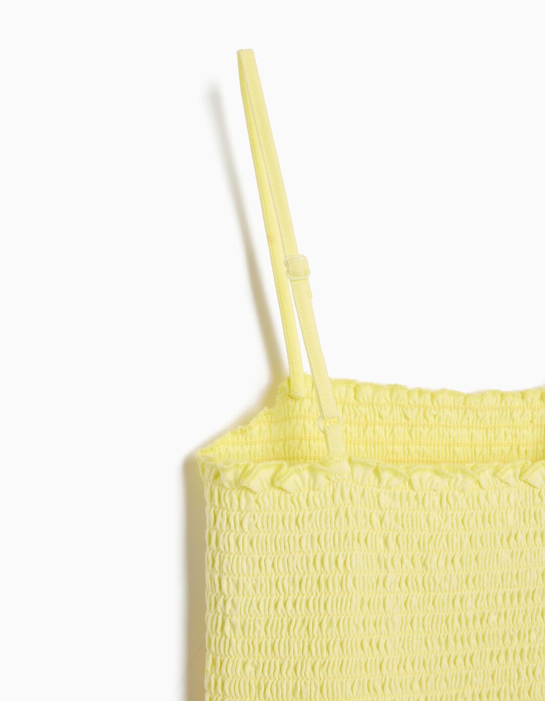 Top Franzido Smock, Menina, Amarelo