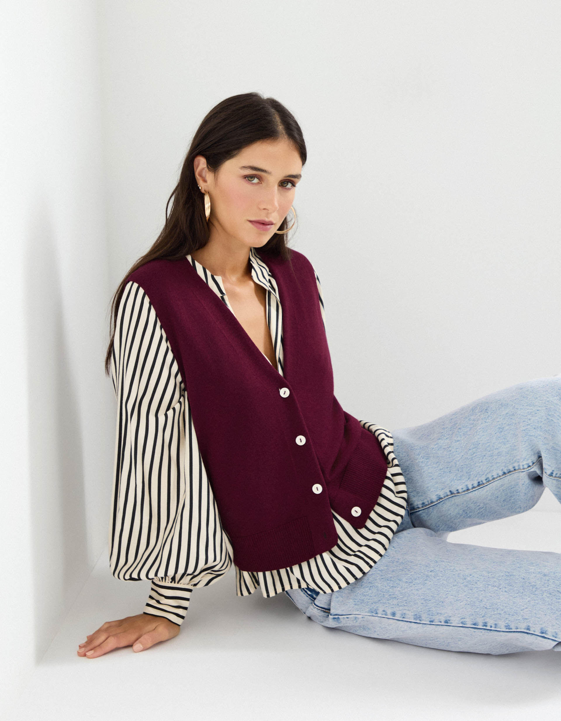 Comprar Online Colete com Caxemira, Mulher, Roxo