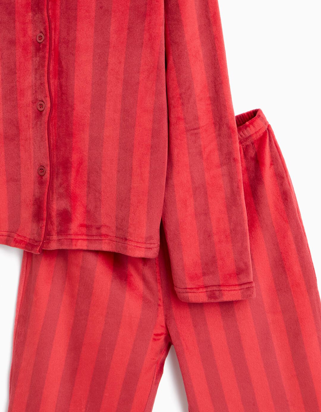 Pijama De Natal Aveludado, Menina, Vermelho Escuro