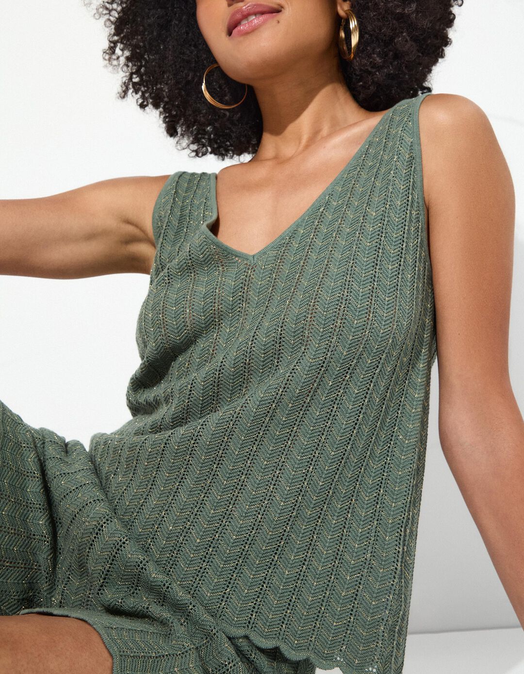 Top, Mulher, Verde Escuro