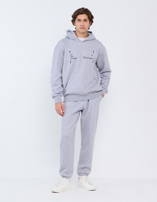 Comprar Online Cal&ccedil;as Jogger De Felpa, Homem, Cinzento