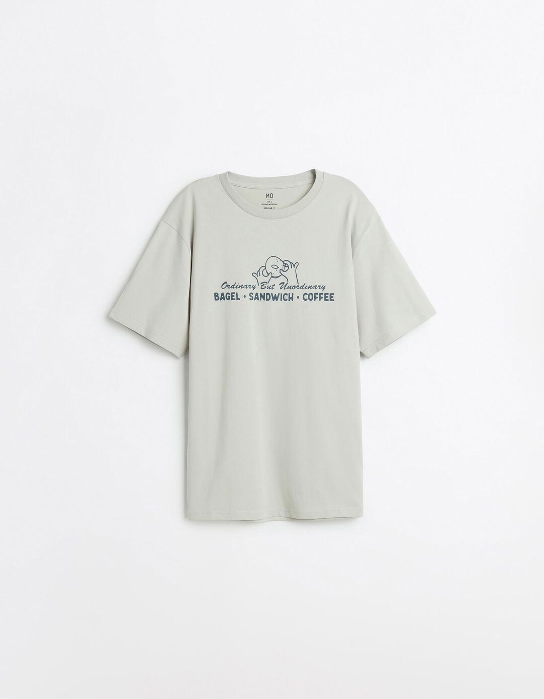 T-shirt Jersey Estampado, Homem, Cinzento