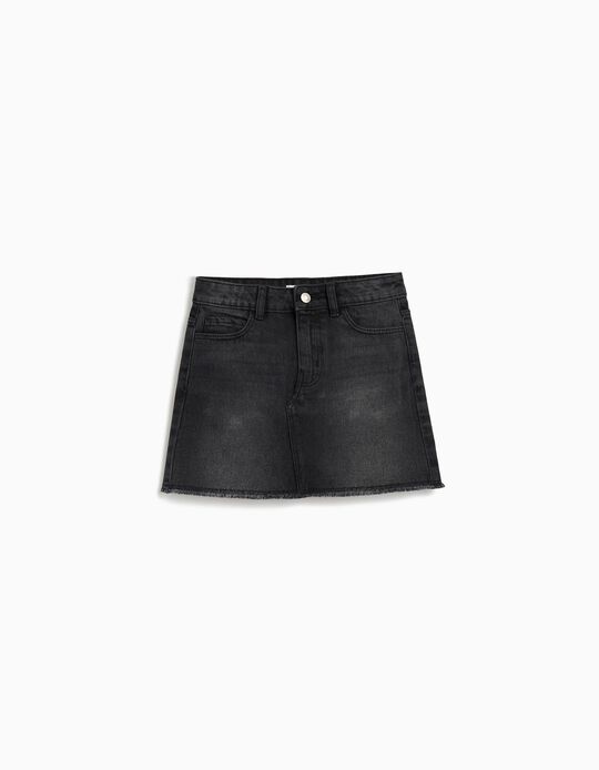 Comprar Online Mini-saia de Ganga, Menina, Cinzento Escuro 