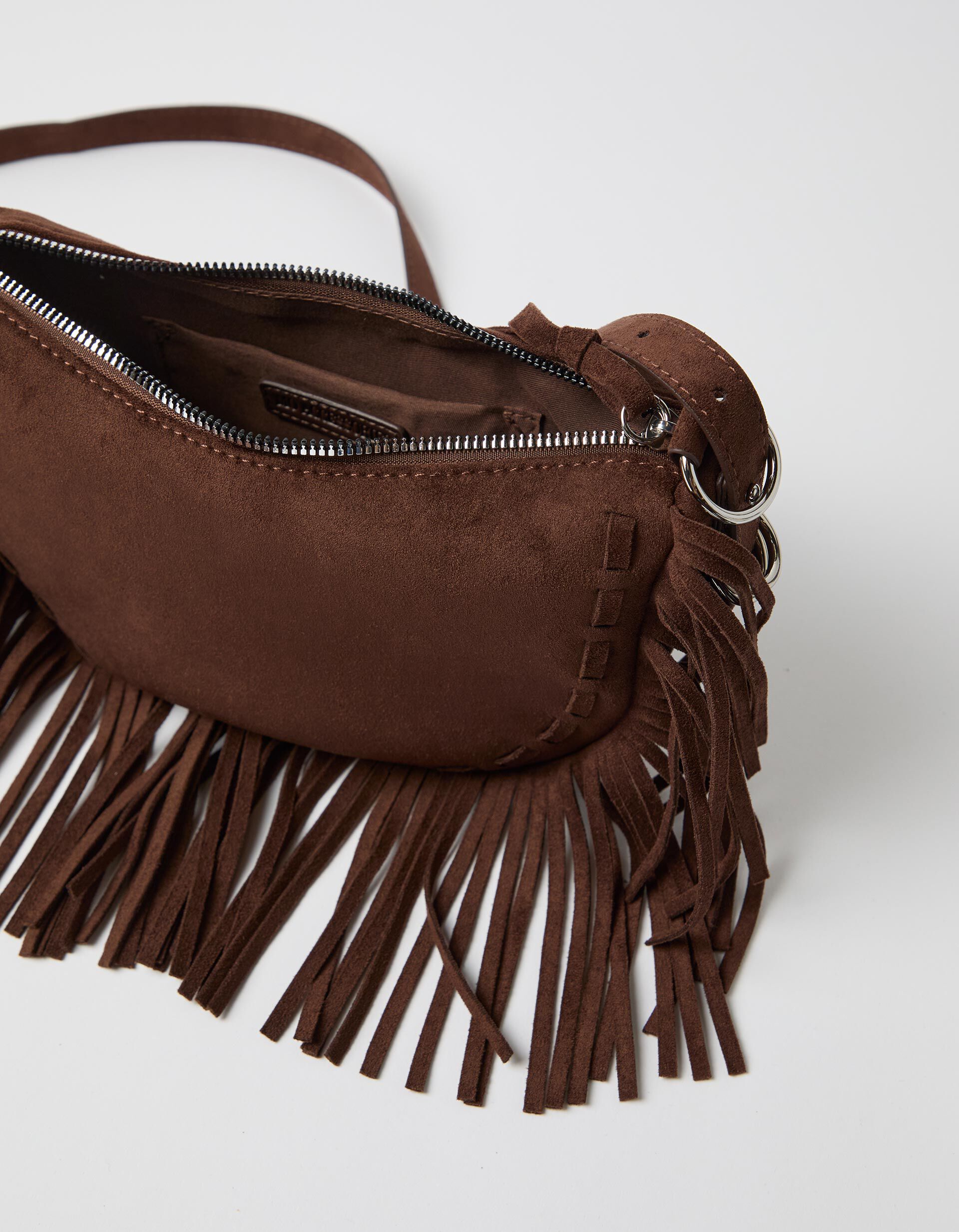 Comprar Online Mala Tiracolo Com Franjas, Mulher, Castanho 
