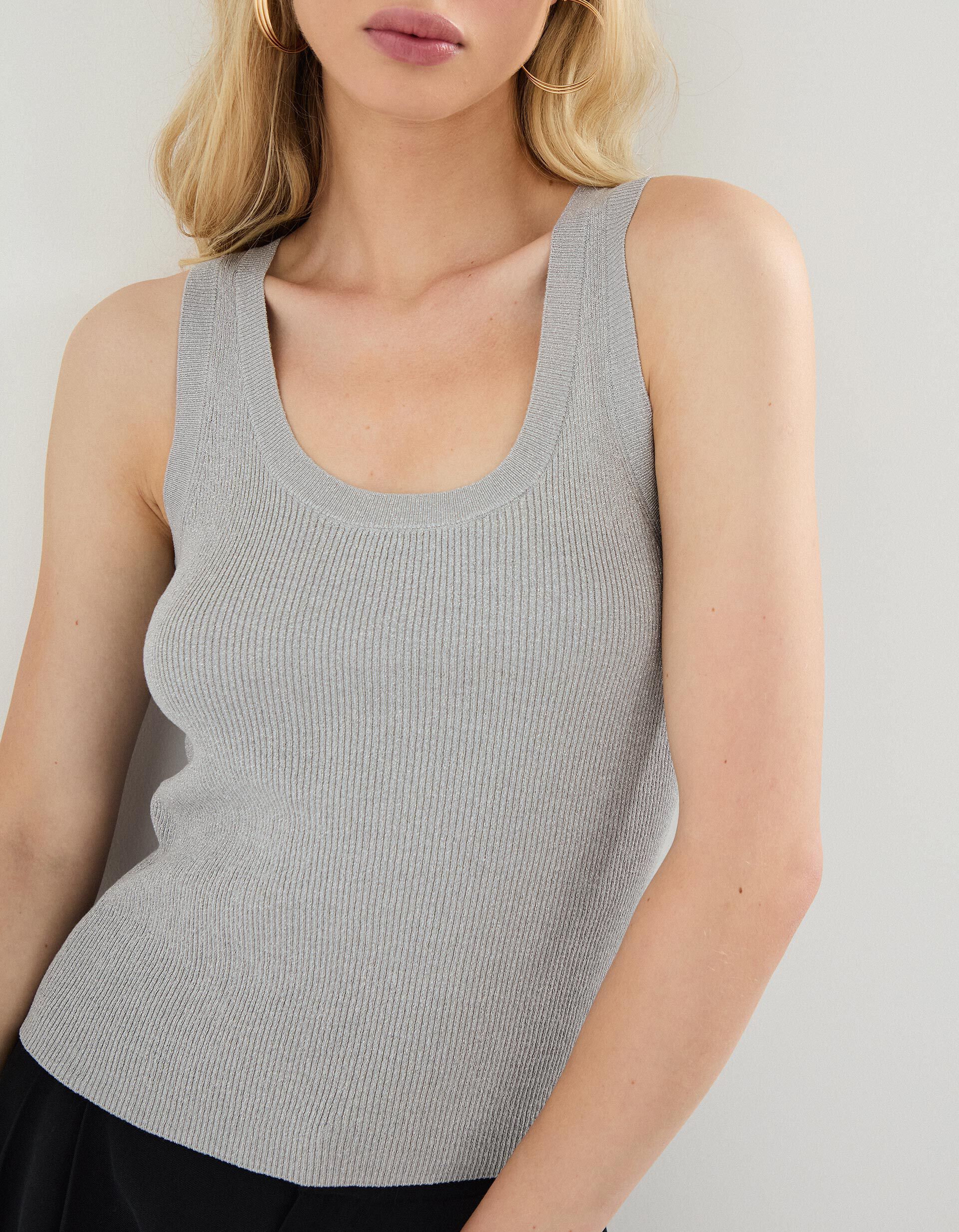 Comprar Online Top Lurex, Mulher, Cinzento