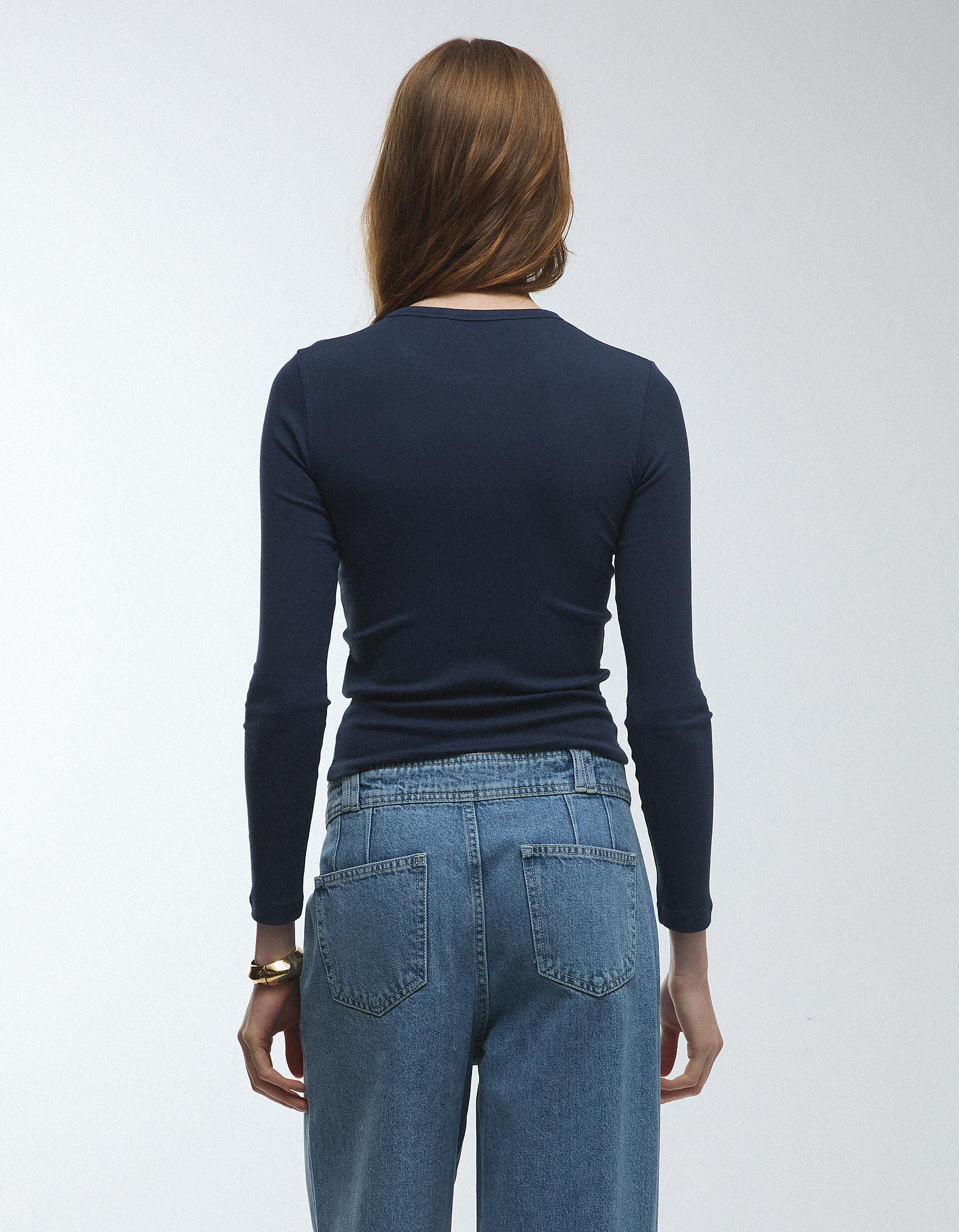 Comprar Online T-shirt Manga Comprida, Mulher, Azul Escuro